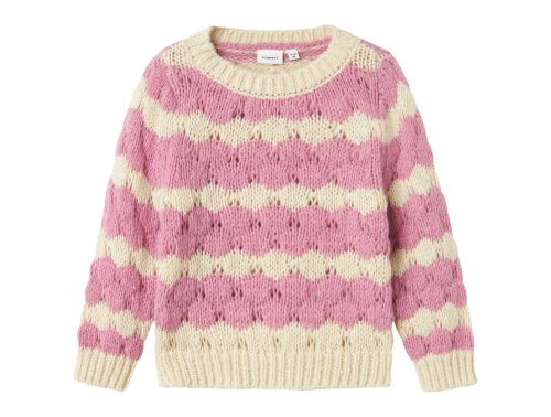 Name It mauve orchid stribet striktrøje